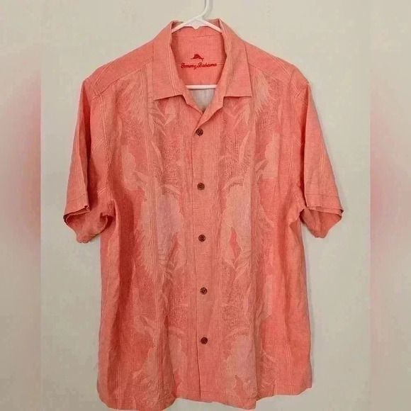Tommy Bahamas 💯 Silk Button Down Shirt Size large EUC - Picture 1 of 9